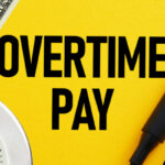 OVERTIMEPAY・残業代をイメージする紙幣・時計・計算機